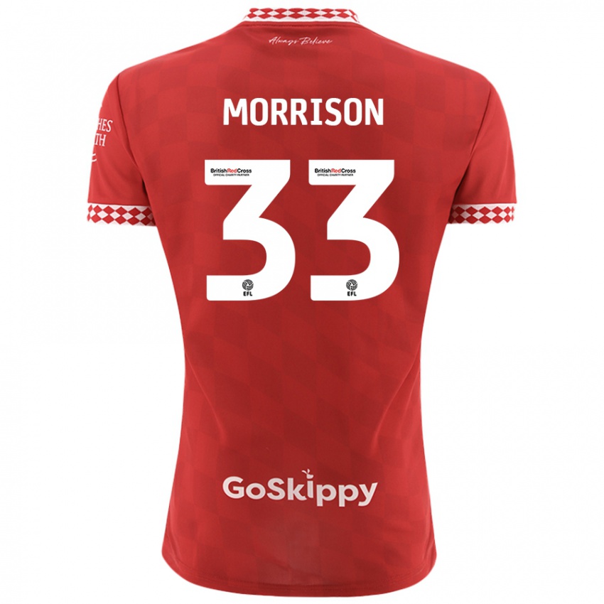 Kinderen Elijah Morrison #33 Rood Thuisshirt Thuistenue 2024/25 T-Shirt België