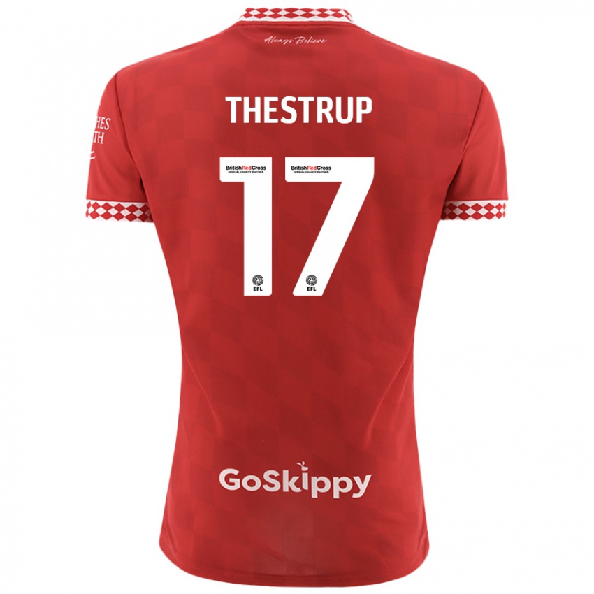 Kinderen Amalie Thestrup #17 Rood Thuisshirt Thuistenue 2024/25 T-Shirt België