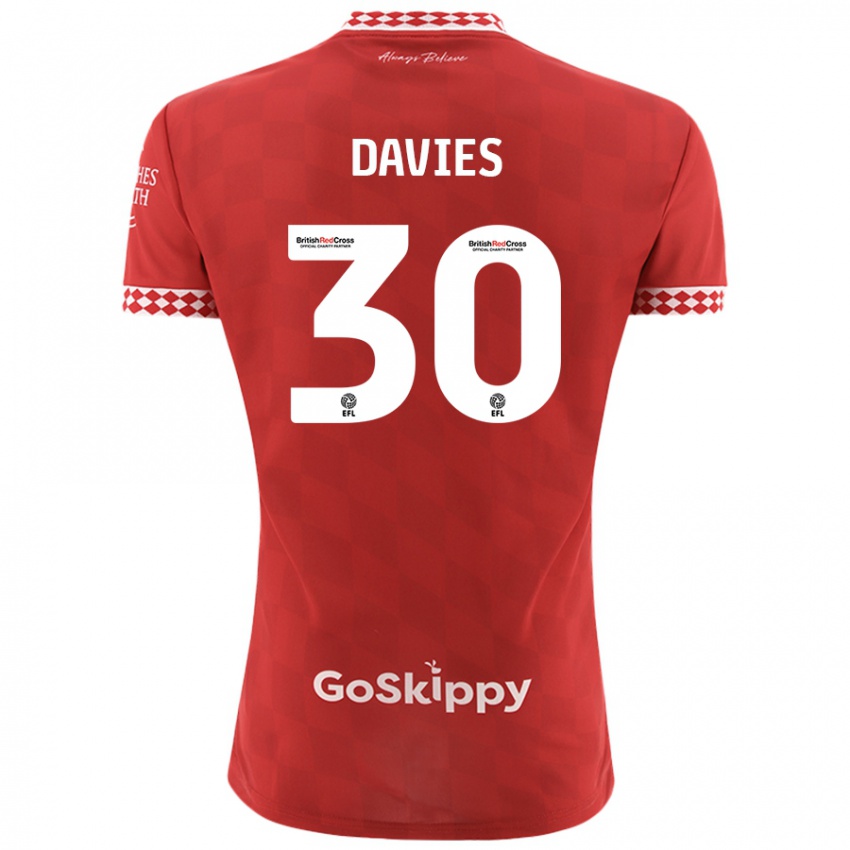 Kinderen Yasmin Davies #30 Rood Thuisshirt Thuistenue 2024/25 T-Shirt België