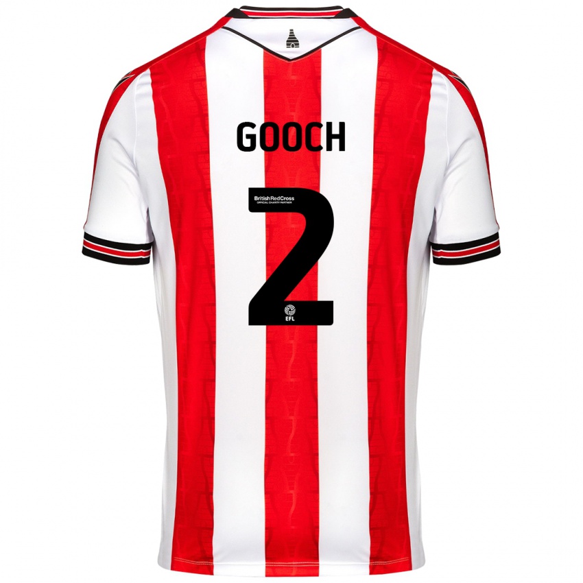 Enfant Maillot Lynden Gooch #2 Rouge Blanc Tenues Domicile 2024/25 T-Shirt Belgique