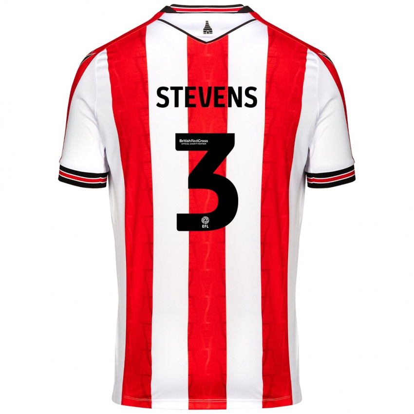 Enfant Maillot Enda Stevens #3 Rouge Blanc Tenues Domicile 2024/25 T-Shirt Belgique