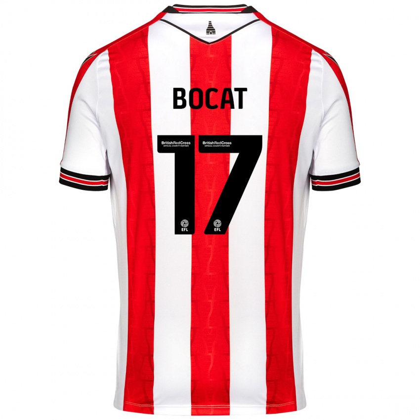 Kinderen Eric-Junior Bocat #17 Rood Wit Thuisshirt Thuistenue 2024/25 T-Shirt België