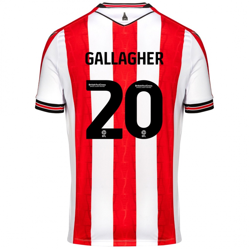 Enfant Maillot Sam Gallagher #20 Rouge Blanc Tenues Domicile 2024/25 T-Shirt Belgique