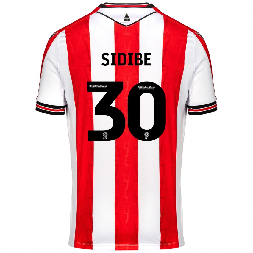 Enfant Maillot Souleymane Sidibe #30 Rouge Blanc Tenues Domicile 2024/25 T-Shirt Belgique