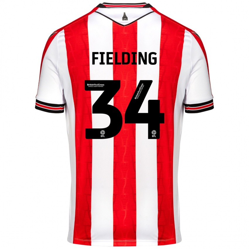 Kinderen Frank Fielding #34 Rood Wit Thuisshirt Thuistenue 2024/25 T-Shirt België