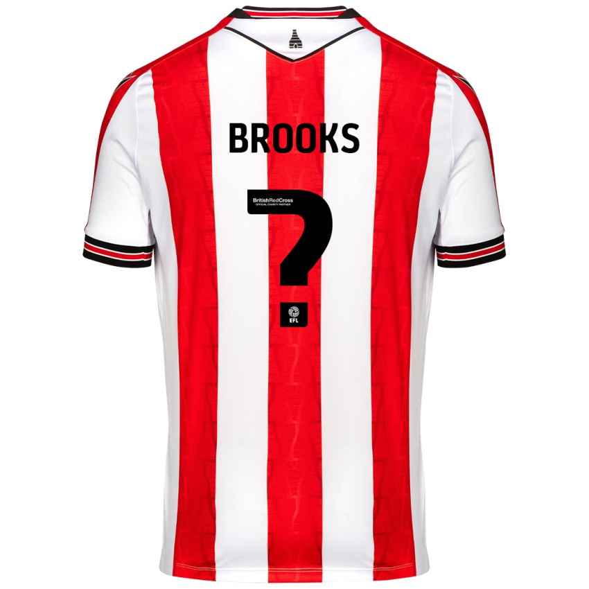 Enfant Maillot Alfie Brooks #0 Rouge Blanc Tenues Domicile 2024/25 T-Shirt Belgique