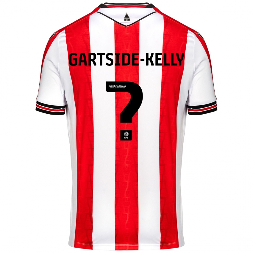 Enfant Maillot Gabriel Gartside-Kelly #0 Rouge Blanc Tenues Domicile 2024/25 T-Shirt Belgique