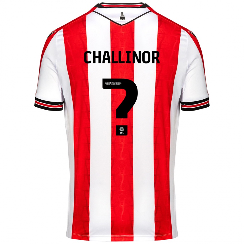 Enfant Maillot Oliver Challinor #0 Rouge Blanc Tenues Domicile 2024/25 T-Shirt Belgique