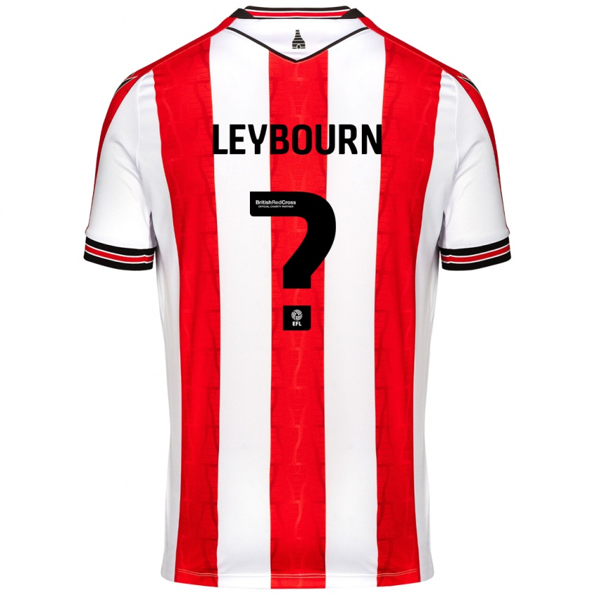 Enfant Maillot Charlie Leybourn #0 Rouge Blanc Tenues Domicile 2024/25 T-Shirt Belgique