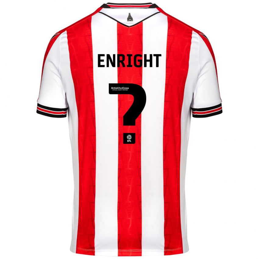 Enfant Maillot Luke Enright #0 Rouge Blanc Tenues Domicile 2024/25 T-Shirt Belgique