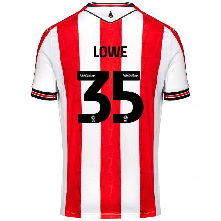 Enfant Maillot Nathan Lowe #35 Rouge Blanc Tenues Domicile 2024/25 T-Shirt Belgique