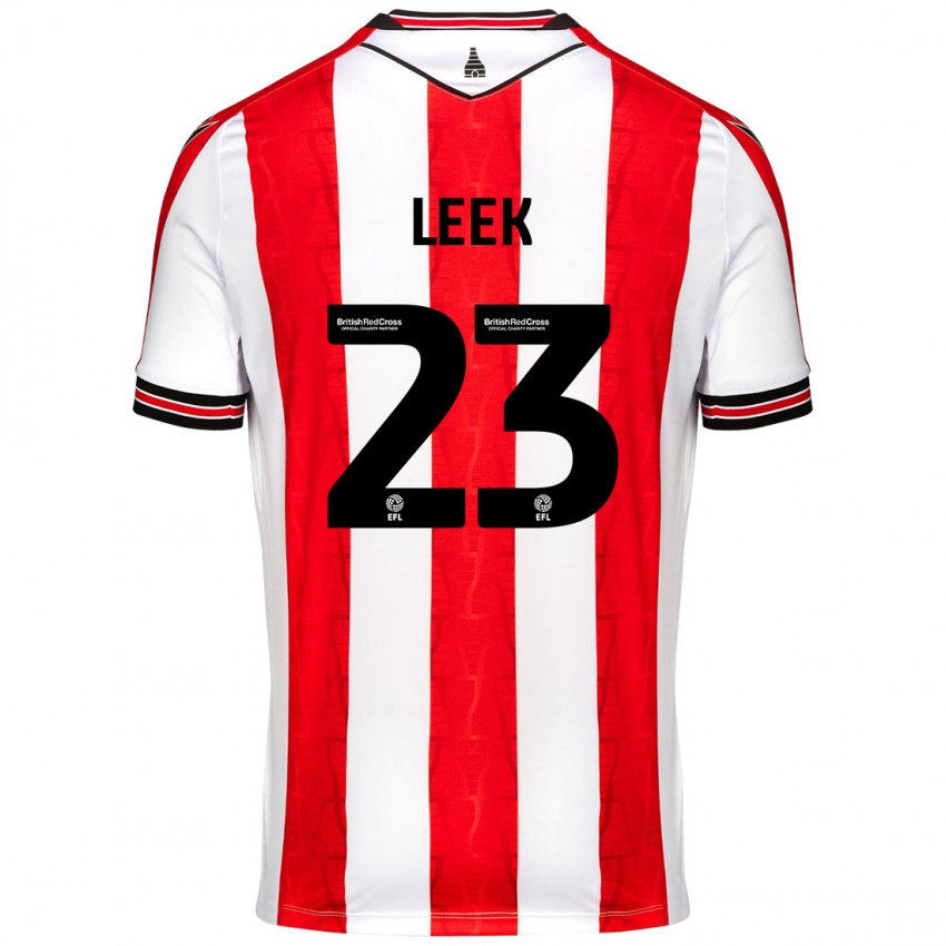 Enfant Maillot Ellie Leek #23 Rouge Blanc Tenues Domicile 2024/25 T-Shirt Belgique