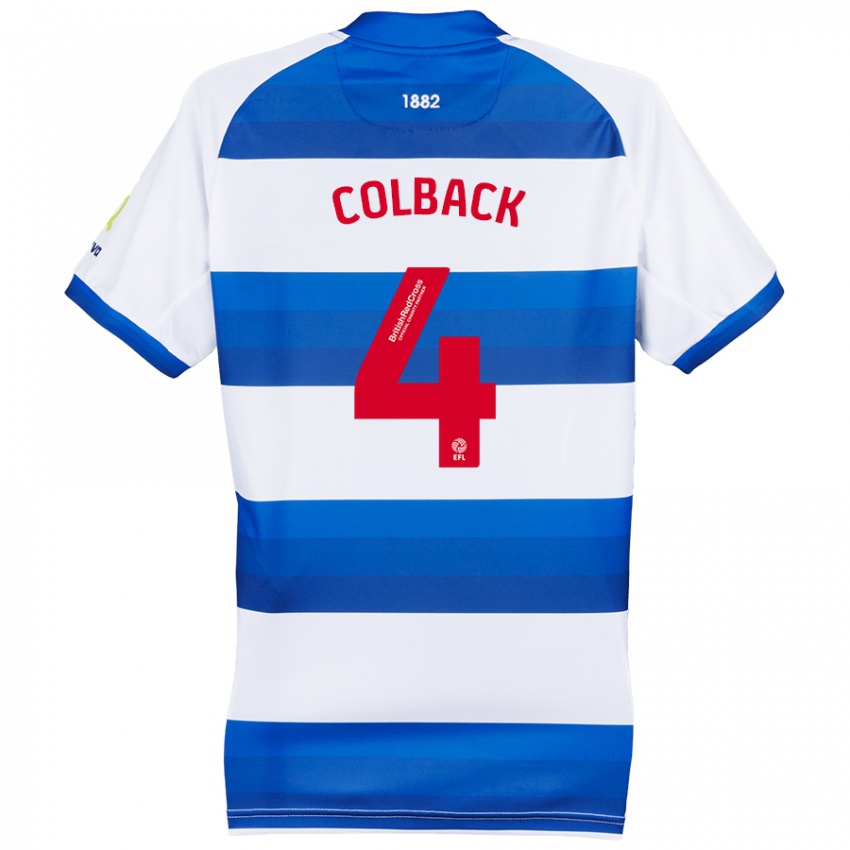 Kinderen Jack Colback #4 Wit Blauw Thuisshirt Thuistenue 2024/25 T-Shirt België