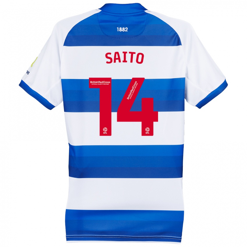 Kinderen Koki Saito #14 Wit Blauw Thuisshirt Thuistenue 2024/25 T-Shirt België