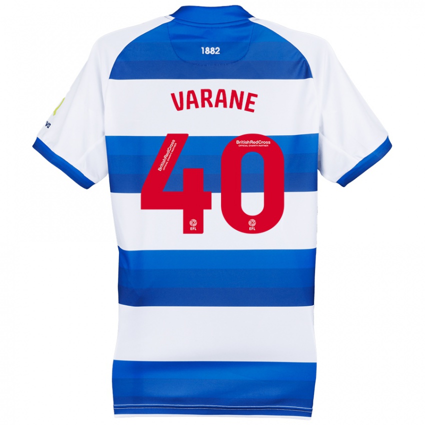 Kinderen Jonathan Varane #40 Wit Blauw Thuisshirt Thuistenue 2024/25 T-Shirt België