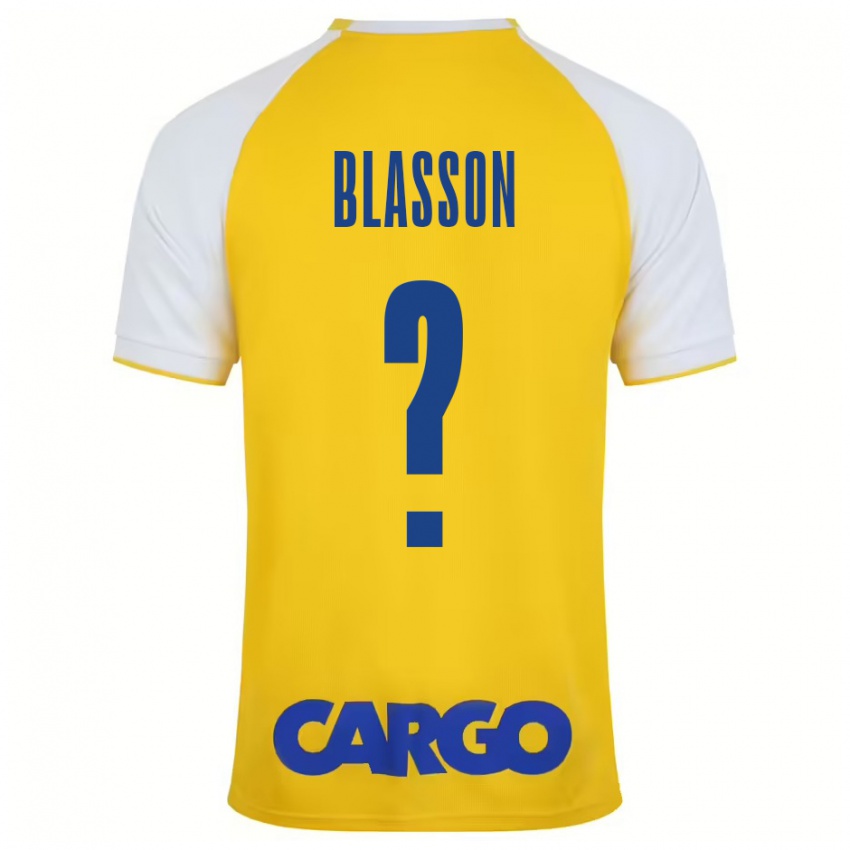 Kinderen Ariel Blasson #0 Geel Wit Thuisshirt Thuistenue 2024/25 T-Shirt België