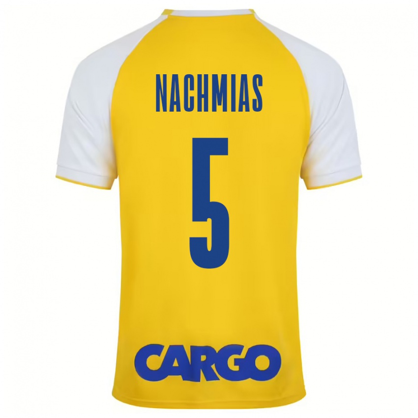 Enfant Maillot Idan Nachmias #5 Jaune Blanc Tenues Domicile 2024/25 T-Shirt Belgique