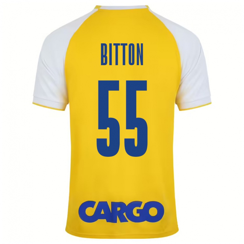 Kinderen Nir Bitton #55 Geel Wit Thuisshirt Thuistenue 2024/25 T-Shirt België