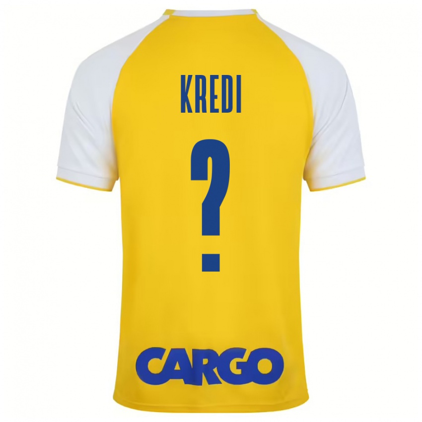 Enfant Maillot Amit Kredi #0 Jaune Blanc Tenues Domicile 2024/25 T-Shirt Belgique