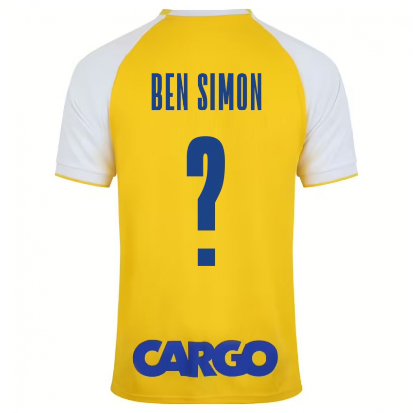 Kinderen Ilay Ben Simon #0 Geel Wit Thuisshirt Thuistenue 2024/25 T-Shirt België