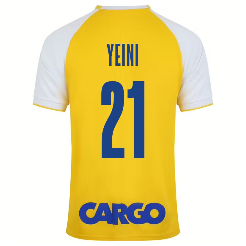 Enfant Maillot Sheran Yeini #21 Jaune Blanc Tenues Domicile 2024/25 T-Shirt Belgique