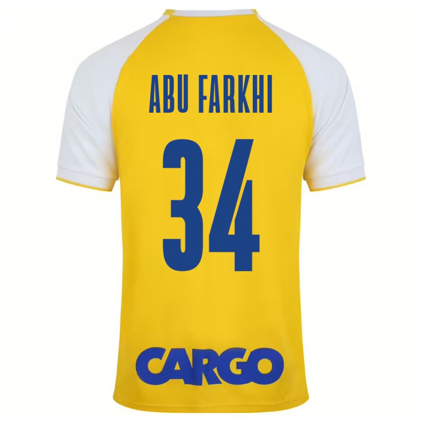 Kinder Sayed Abu Farkhi #34 Gelb Weiß Heimtrikot Trikot 2024/25 T-Shirt Belgien