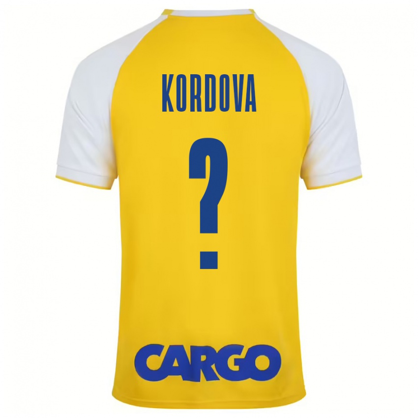 Enfant Maillot Adir Kordova #0 Jaune Blanc Tenues Domicile 2024/25 T-Shirt Belgique