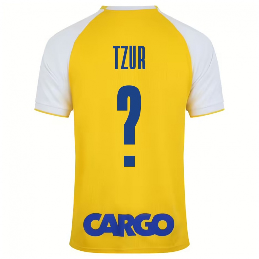 Enfant Maillot Amit Tzur #0 Jaune Blanc Tenues Domicile 2024/25 T-Shirt Belgique