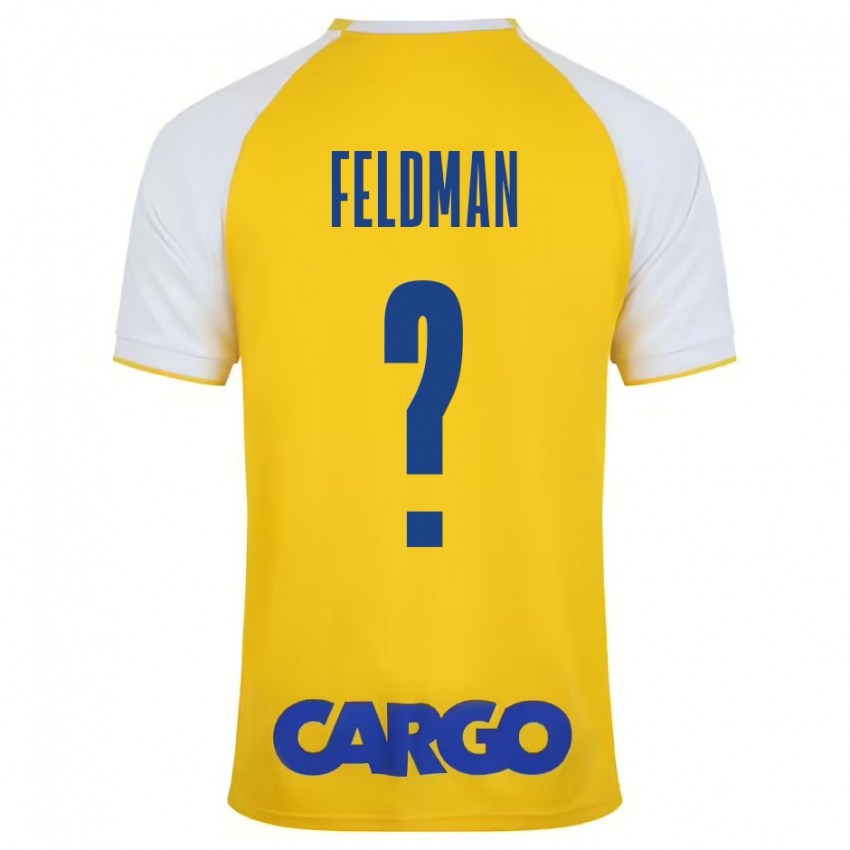 Enfant Maillot Ron Feldman #0 Jaune Blanc Tenues Domicile 2024/25 T-Shirt Belgique