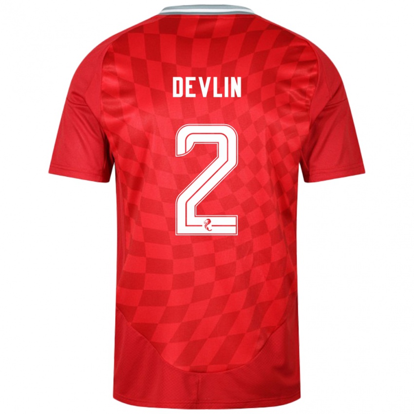 Kinderen Nicky Devlin #2 Rood Thuisshirt Thuistenue 2024/25 T-Shirt België