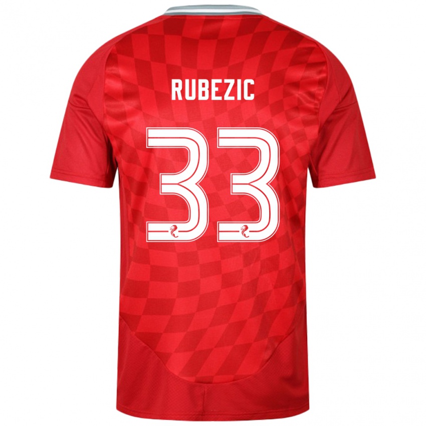 Kinder Slobodan Rubezic #33 Rot Heimtrikot Trikot 2024/25 T-Shirt Belgien