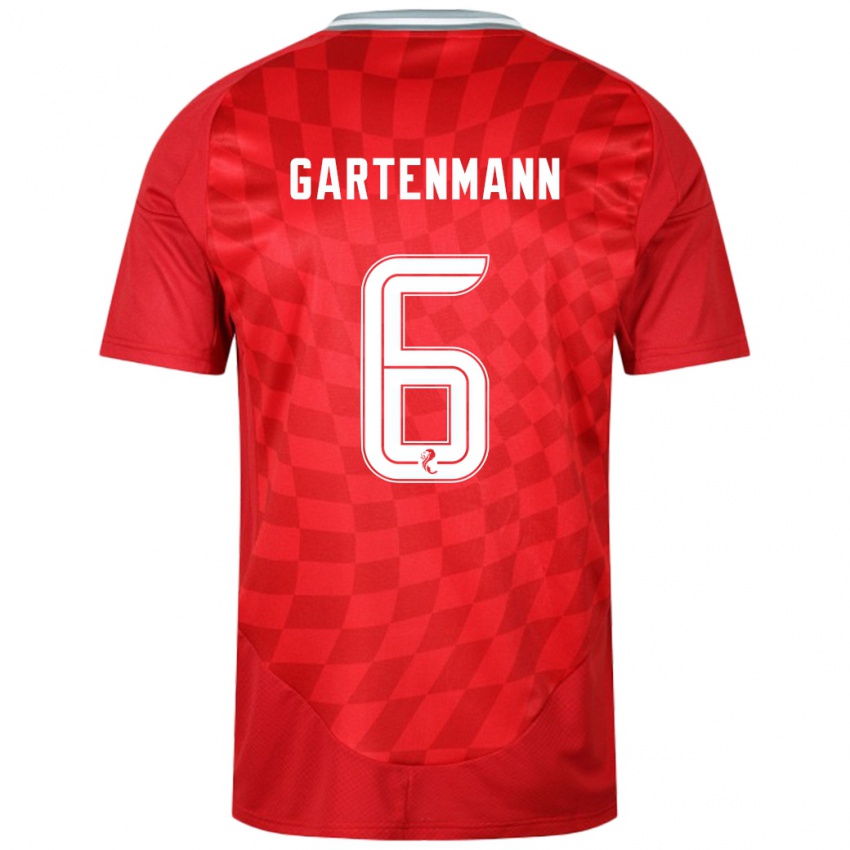 Kinder Stefan Gartenmann #6 Rot Heimtrikot Trikot 2024/25 T-Shirt Belgien