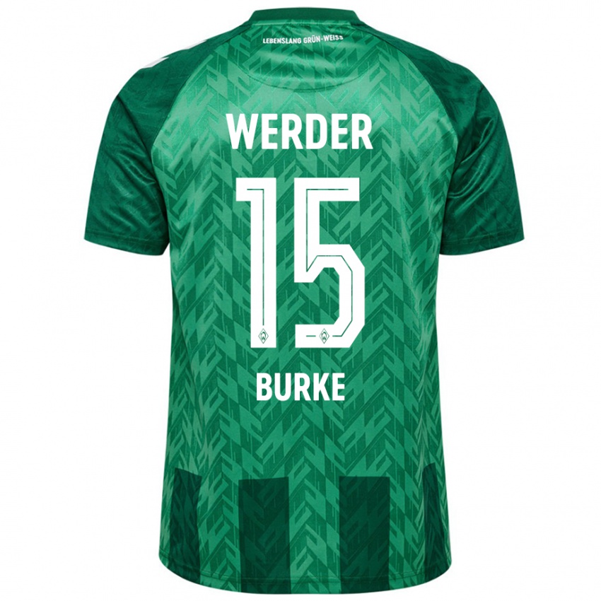 Enfant Maillot Oliver Burke #15 Vert Tenues Domicile 2024/25 T-Shirt Belgique