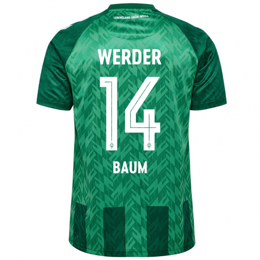 Kinderen Lennart Baum #14 Groen Thuisshirt Thuistenue 2024/25 T-Shirt België