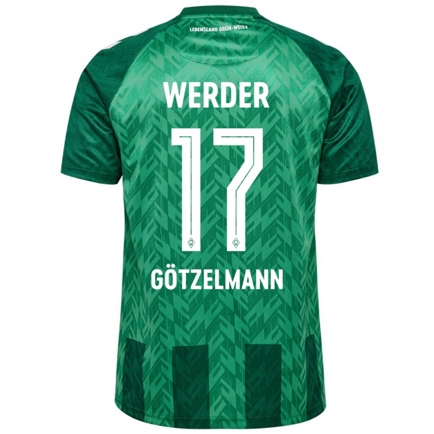 Enfant Maillot Patrick Götzelmann #17 Vert Tenues Domicile 2024/25 T-Shirt Belgique