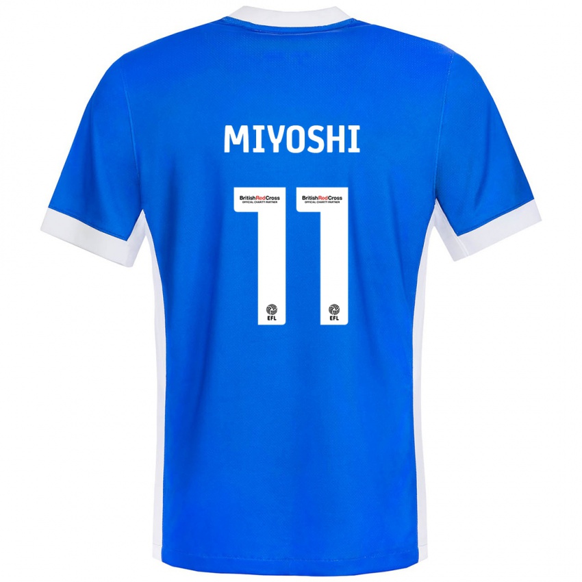 Kinderen Koji Miyoshi #11 Blauw Wit Thuisshirt Thuistenue 2024/25 T-Shirt België