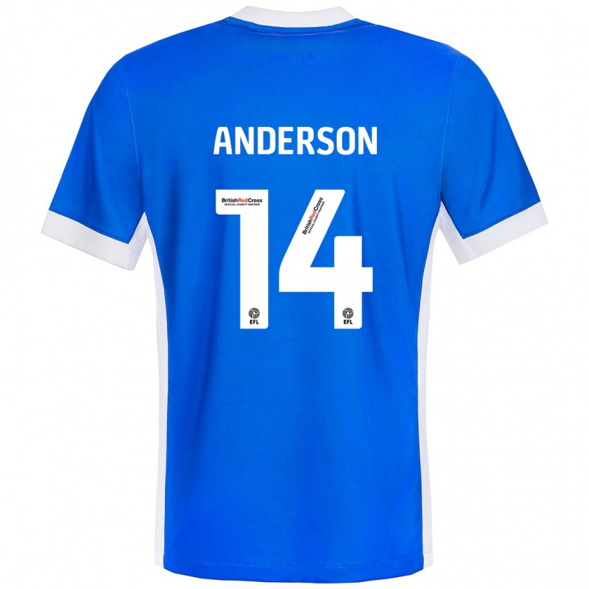 Kinderen Keshi Anderson #14 Blauw Wit Thuisshirt Thuistenue 2024/25 T-Shirt België