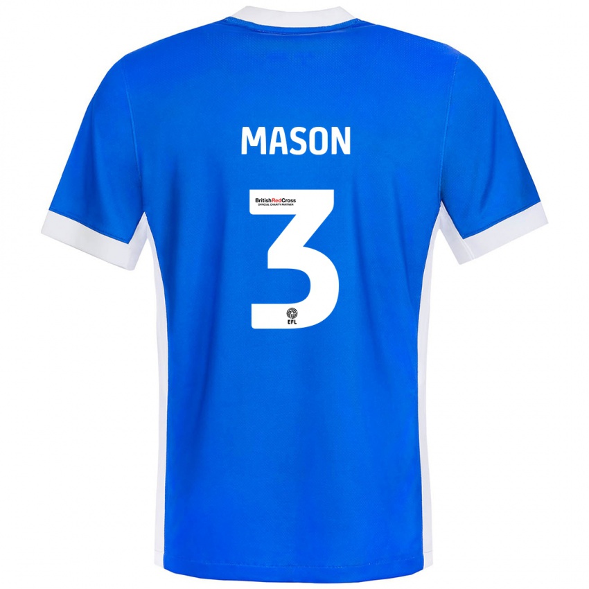 Kinderen Ellie Mason #3 Blauw Wit Thuisshirt Thuistenue 2024/25 T-Shirt België