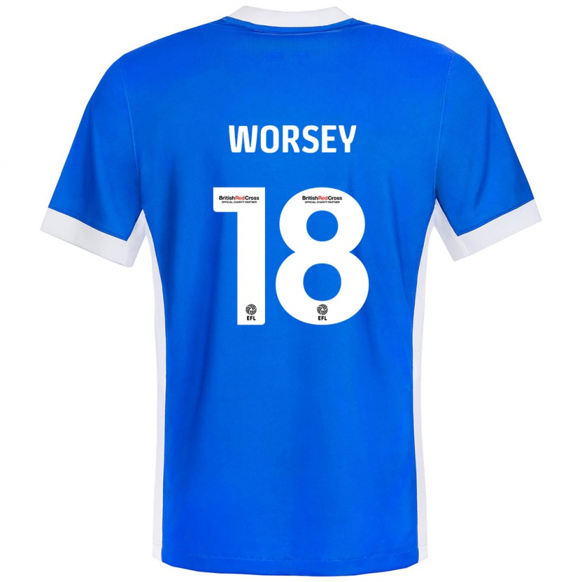 Kinderen Louanne Worsey #18 Blauw Wit Thuisshirt Thuistenue 2024/25 T-Shirt België