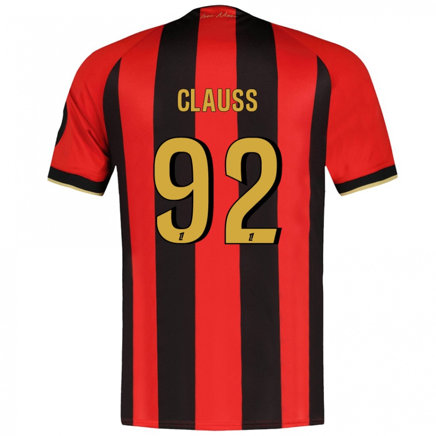 Enfant Maillot Jonathan Clauss #92 Rouge Noir Tenues Domicile 2024/25 T-Shirt Belgique