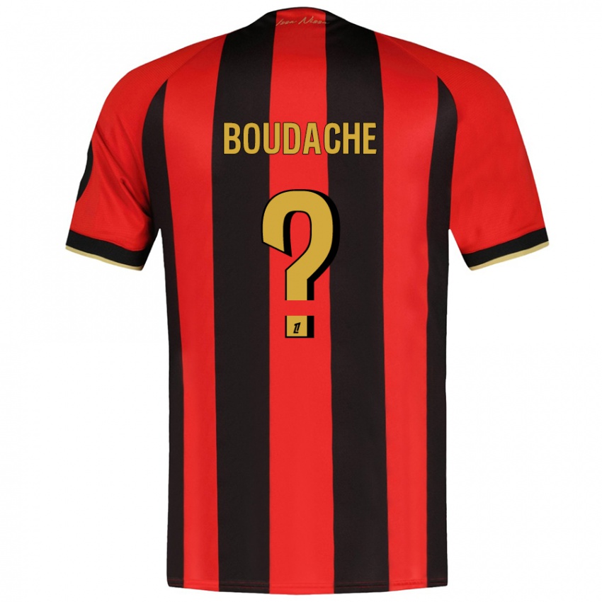 Enfant Maillot Kaïl Boudache #0 Rouge Noir Tenues Domicile 2024/25 T-Shirt Belgique