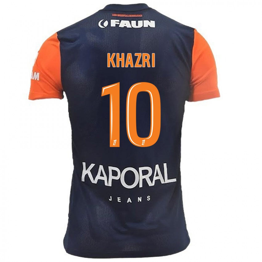 Kinderen Wahbi Khazri #10 Marineblauw Oranje Thuisshirt Thuistenue 2024/25 T-Shirt België