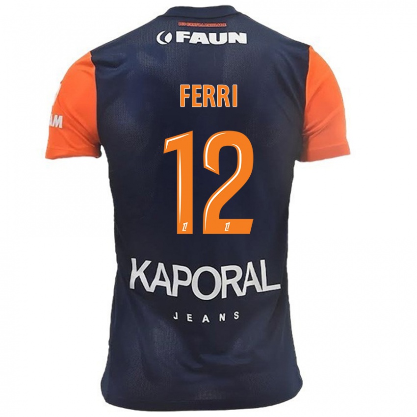 Kinderen Jordan Ferri #12 Marineblauw Oranje Thuisshirt Thuistenue 2024/25 T-Shirt België