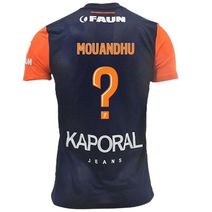 Kinderen Ali Mouandhu #0 Marineblauw Oranje Thuisshirt Thuistenue 2024/25 T-Shirt België