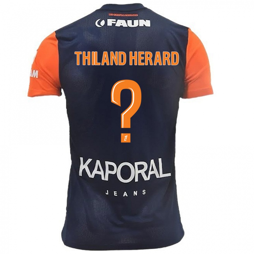 Kinderen Robin Thiland Herard #0 Marineblauw Oranje Thuisshirt Thuistenue 2024/25 T-Shirt België