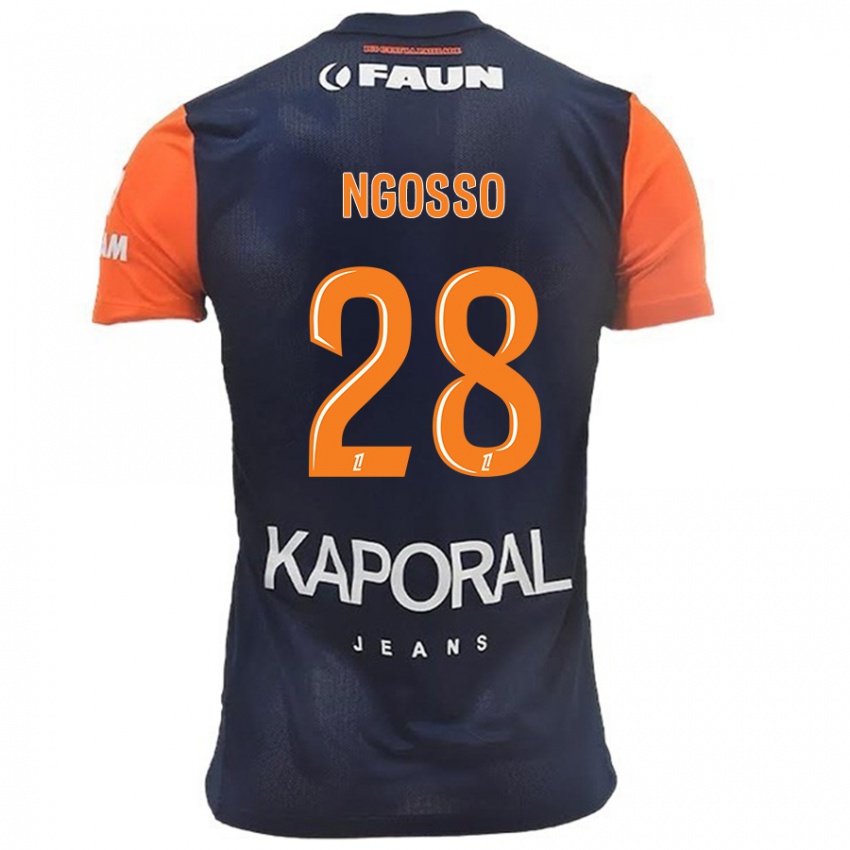 Kinderen Glenn Ngosso #28 Marineblauw Oranje Thuisshirt Thuistenue 2024/25 T-Shirt België