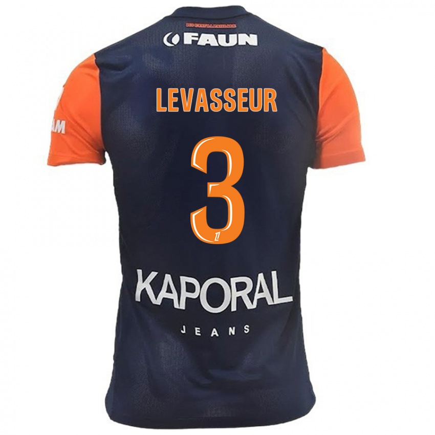 Kinderen Marie Levasseur #3 Marineblauw Oranje Thuisshirt Thuistenue 2024/25 T-Shirt België