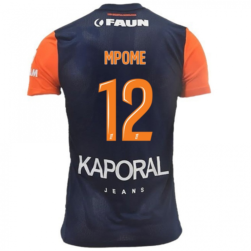 Kinderen Maelys Mpomé #12 Marineblauw Oranje Thuisshirt Thuistenue 2024/25 T-Shirt België