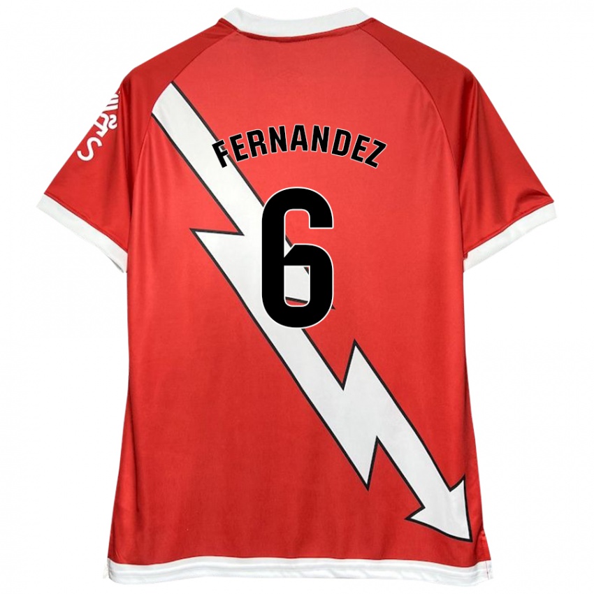 Kinderen Paula Fernández #6 Wit Rood Thuisshirt Thuistenue 2024/25 T-Shirt België