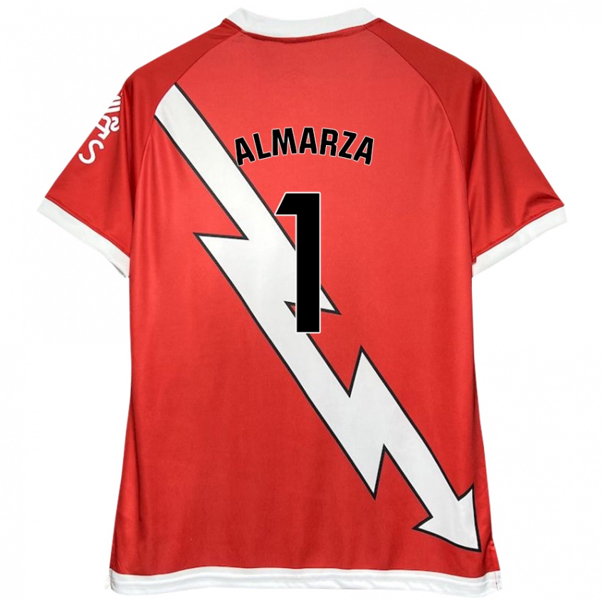 Enfant Maillot Ana Almarza Garrido #1 Blanc Rouge Tenues Domicile 2024/25 T-Shirt Belgique